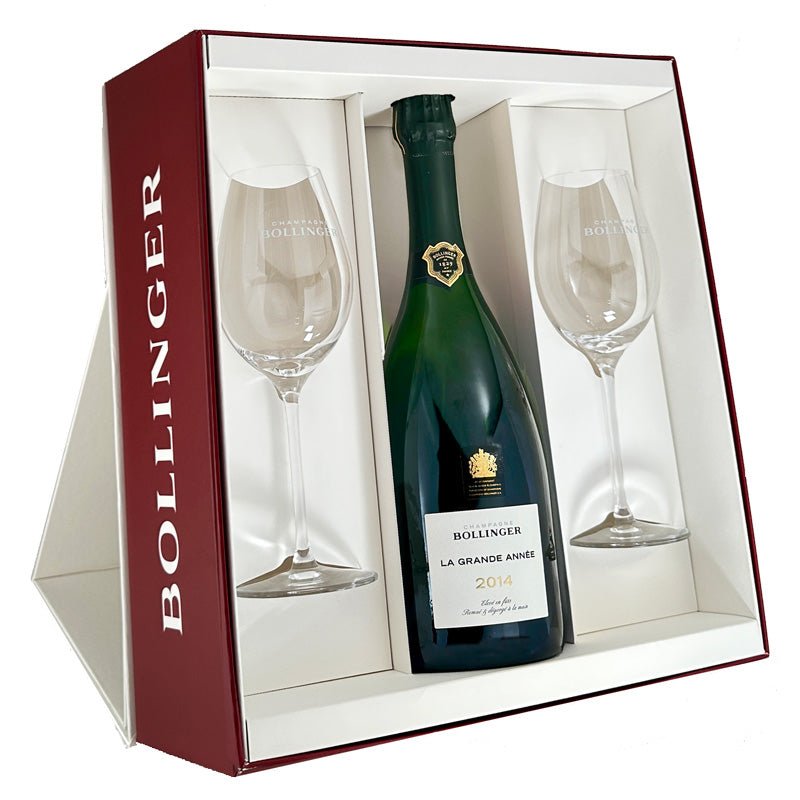Bollinger La Grande Année 2015 Champagne Gift Set with Bollinger Flutes & Bollinger Gift Box - CorporateGifts.London