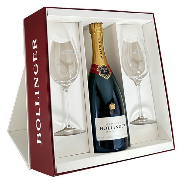 Bollinger Special Cuvée Champagne Gift Set with Bollinger Flutes & Gift Box - CorporateGifts.London