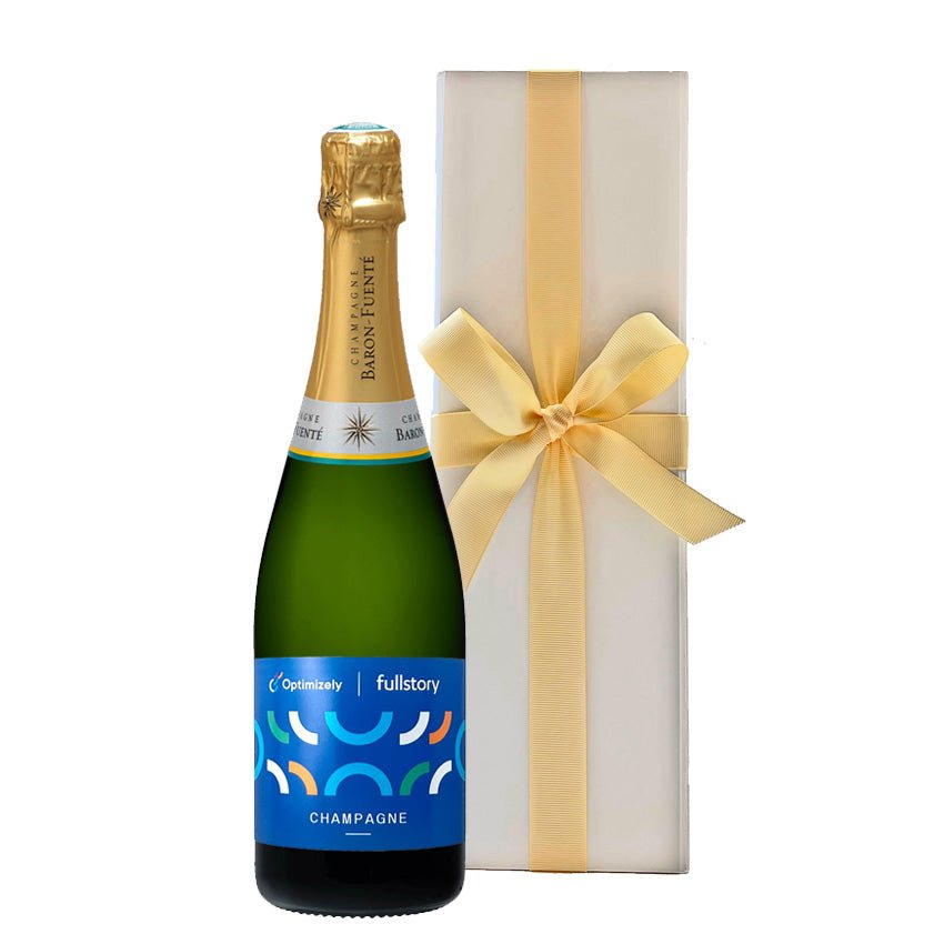 Branded Classic Cuvée Champagne in White Gift Box - CorporateGifts.London