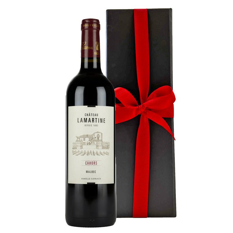 Château Lamartine Cahors Malbec in Black Gift Box - CorporateGifts.London