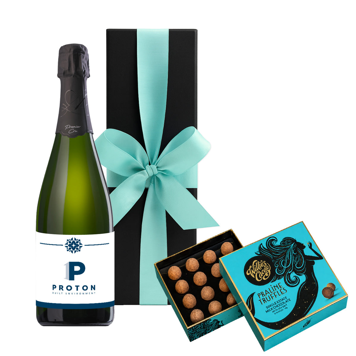 Branded Champagne with 16 Artisan Chocolate Truffles