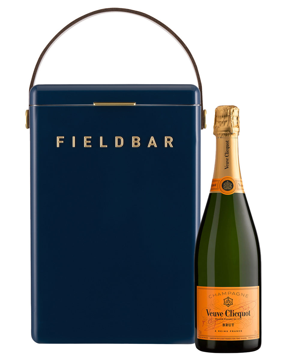 Sea Boat Blue Fieldbar cooler with Veuve Clicquot Yellow Label