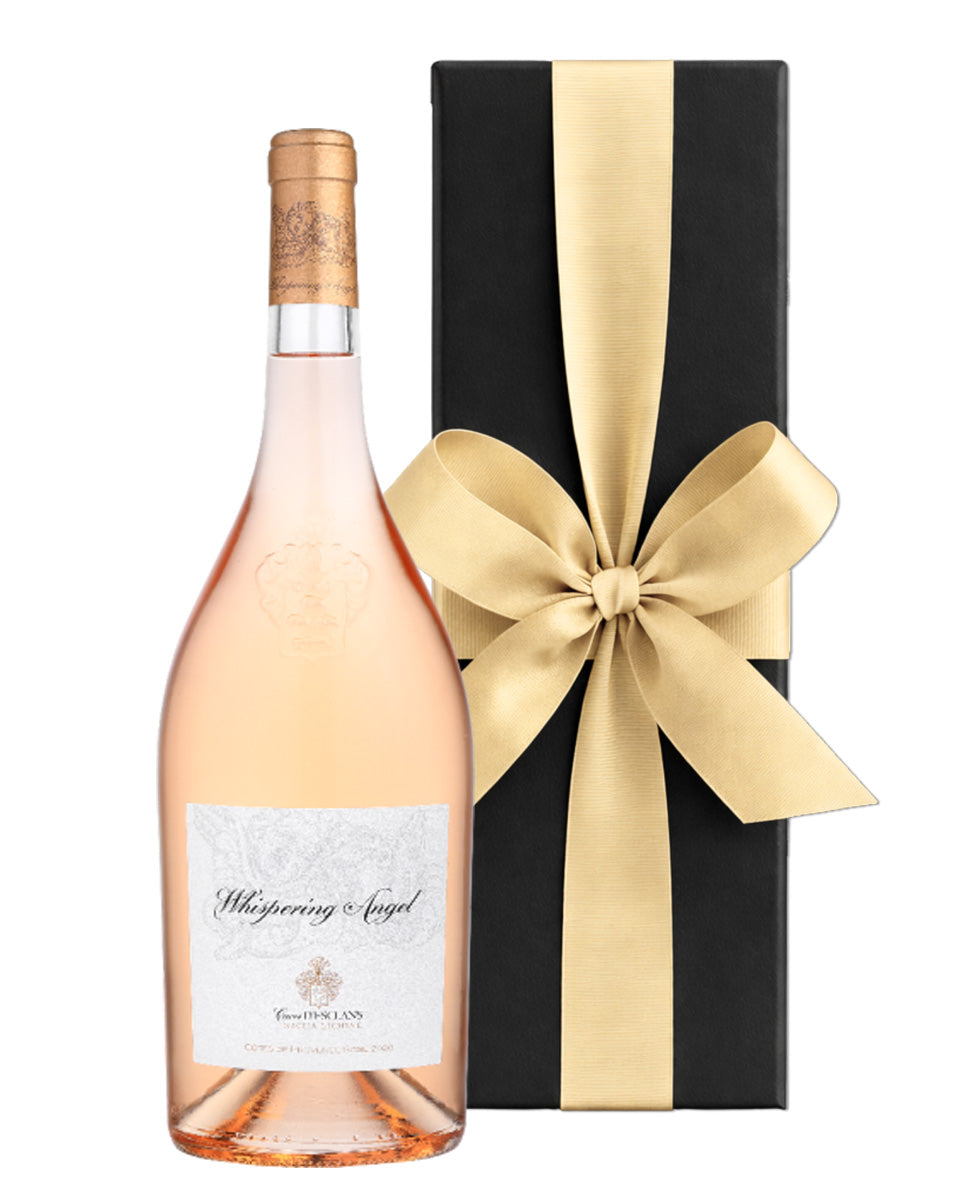 Whispering Angel Provence rosé magnum in a black luxury gift box