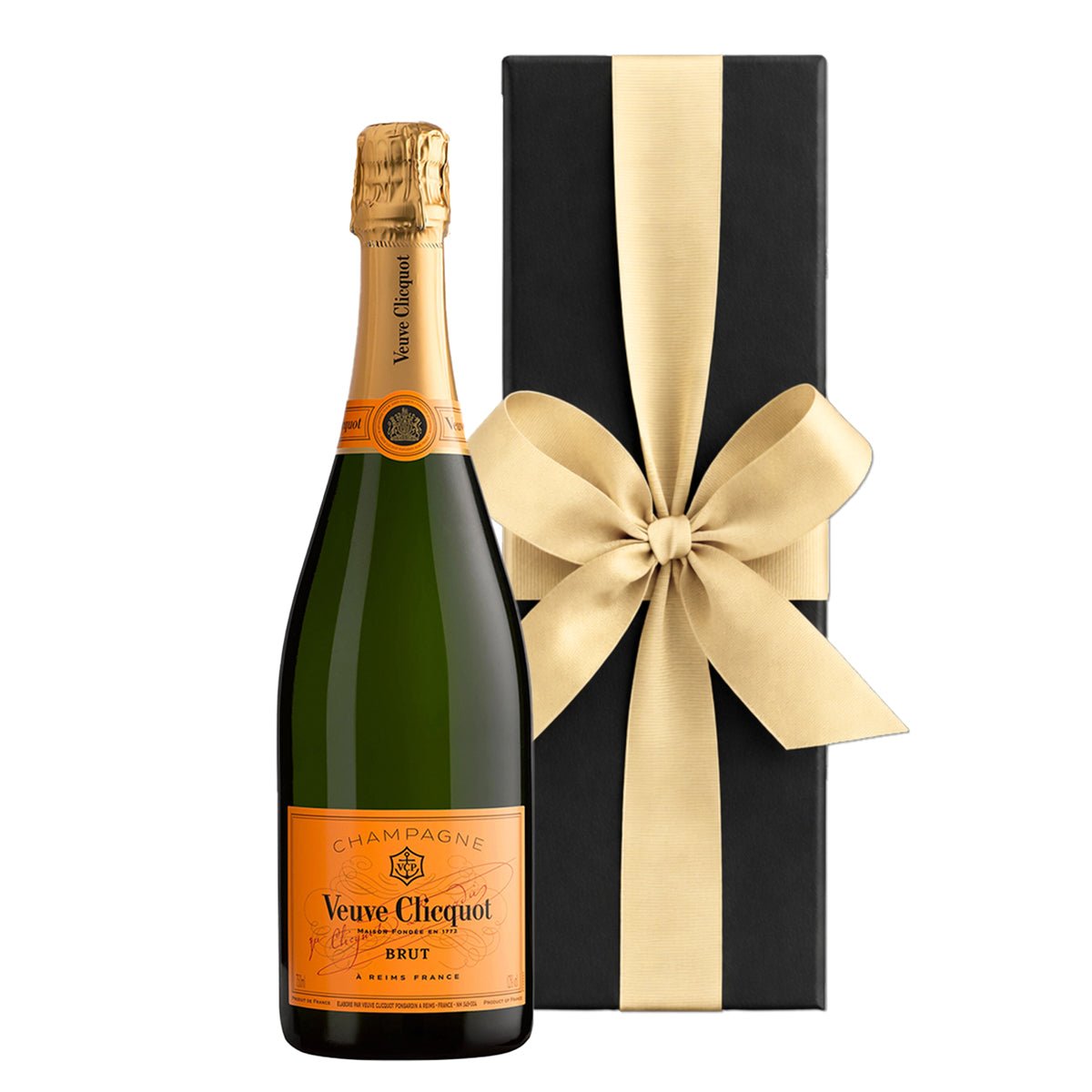 Veuve Clicquot Yellow Label Brut Champagne in Black Gift Box - CorporateGifts.London