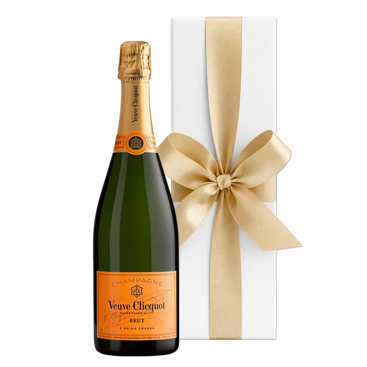 Veuve Clicquot Yellow Label Brut Champagne in White Gift Box - CorporateGifts.London