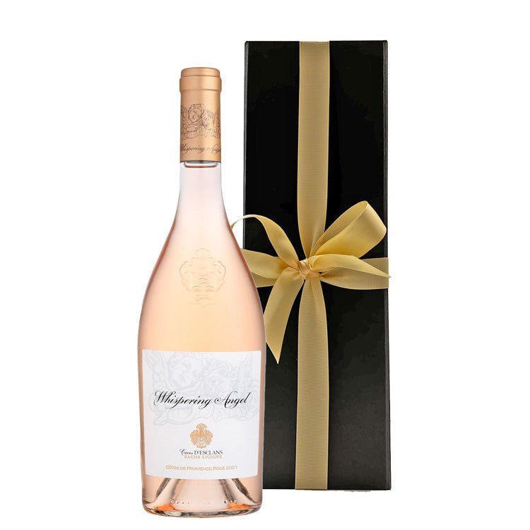 Whispering Angel Rosé in Black Gift Box - CorporateGifts.London